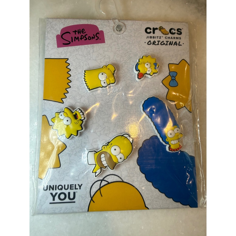 Crocs Jibbitz Charms Unisex OS Multi The Simpsons 5-Pack Character Set New